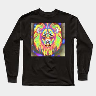 The Lion in Negative Rainbow Long Sleeve T-Shirt